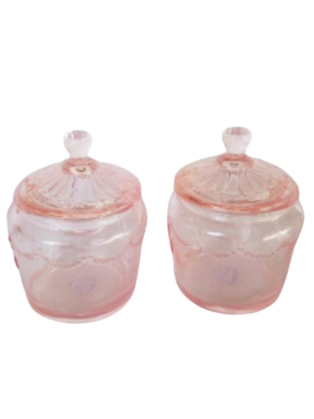 2 Simply Shabby Chic, Cottagecore Pink Vanity Jars
